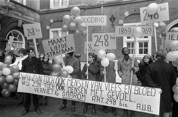 Homodemonstratie op het Binnenhof, 21 januari 1969
